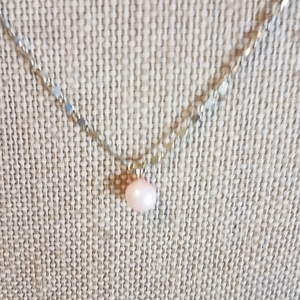 Sterling Silver Pink Pearl Necklace